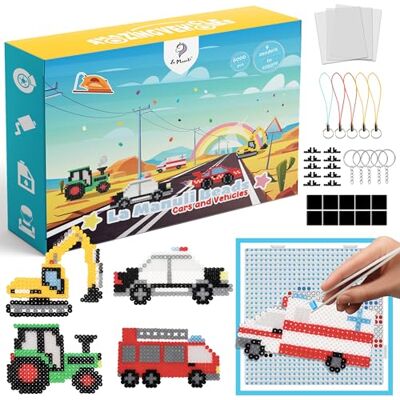 La Manuli Cuentas para Planchar Set Completo de Manualidades DIY para Niños Fuse Beads Kit 6000 Piezas, 10 Colores, Plantillas de Vehículos, Llaveros y Imanes, Cuentas Flexibles 5mm La Manuli Cuentas para Planchar Set Completo de Manualidades DIY para Niños Fuse Beads Kit 6000 Piezas, 10 Colores, Plantillas de Vehículos, Llaveros y Imanes, Cuentas Flexibles 5mm