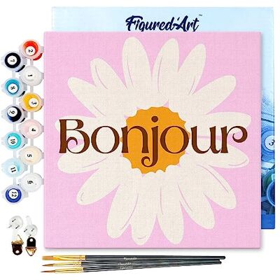 ART Mini Pintar por Números 20x20cm con marco para Adultos Buenos días Manualidades con pintura acrílica Kit Cuadro DIY completo ART Mini Pintar por Números 20x20cm con marco para Adultos Buenos días Manualidades con pintura acrílica Kit Cuadro DIY completo