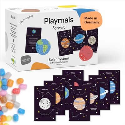 Playmais Mosaic Solar System 5000 piezas Kit de manualidades vegano y seguro para niños a partir de 3 años esponjas, 8 plantillas de diseño Playmais Mosaic Solar System 5000 piezas Kit de manualidades vegano y seguro para niños a partir de 3 años esponjas, 8 plantillas de diseño