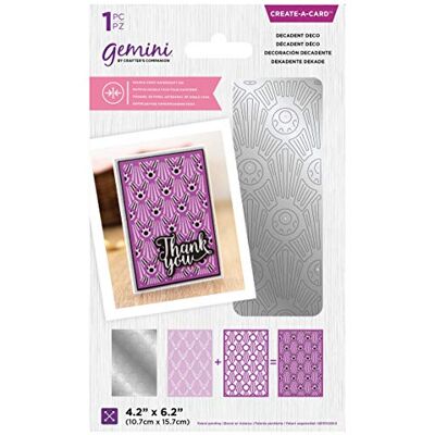 Gemini Troquel de Metal de Doble Cara-Decadent Deco, Plateado, Talla única Gemini Troquel de Metal de Doble Cara-Decadent Deco, Plateado, Talla única