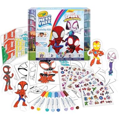 CRAYOLA Color Wonder, Juego de Actividades Spidey más de 40 Piezas, con páginas para Colorear, rotuladores sin Manchas, Pegatinas, Personajes desplegables, Actividad Creativa para niños, Edad 3años CRAYOLA Color Wonder, Juego de Actividades Spidey más de 40 Piezas, con páginas para Colorear, rotuladores sin Manchas, Pegatinas, Personajes desplegables, Actividad Creativa para niños, Edad 3años