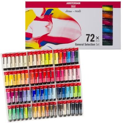 Amsterdam Standard Series Set de Pintura Acrílica para Novatos Set de Prueba (72 x 20 ml) Selección de Colores Básicos Amsterdam Standard Series Set de Pintura Acrílica para Novatos Set de Prueba (72 x 20 ml) Selección de Colores Básicos