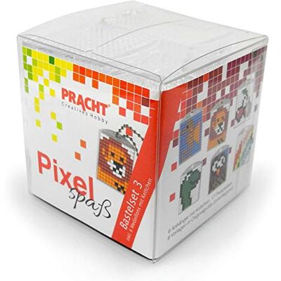 Pracht Creatives Hobby Pixel Juego de 3 manualidades para niños, diseño de 6 llaveros (medallones) para niños, sistema de inserción fácil, sin planchar ni pegar, piedras de bioplástico Pracht Creatives Hobby Pixel Juego de 3 manualidades para niños, diseño de 6 llaveros (medallones) para niños, sistema de inserción fácil, sin planchar ni pegar, piedras de bioplástico