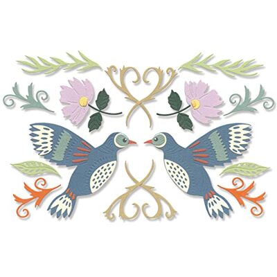 Sizzix - Pájaros - Flores - Troquel de manualidades - 666015 Sizzix - Pájaros - Flores - Troquel de manualidades - 666015