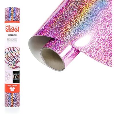 SISER Holographic Pink Rosa, 30 cm x 0,5 m, vinilo termotransferible termoadhesivo holográfico para la personalización de tejidos, ropa y accesorios, aficiones creativas, fácil de cortar SISER Holographic Pink Rosa, 30 cm x 0,5 m, vinilo termotransferible termoadhesivo holográfico para la personalización de tejidos, ropa y accesorios, aficiones creativas, fácil de cortar
