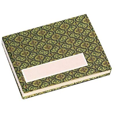 Honsell Leporello Cuaderno de bocetos con 22 hojas = 44 páginas, cartón natural chino, hecho a mano, 17 x 12 cm, 300 g/m, cubierto con tela brocada, verde y blanco Honsell Leporello Cuaderno de bocetos con 22 hojas = 44 páginas, cartón natural chino, hecho a mano, 17 x 12 cm, 300 g/m, cubierto con tela brocada, verde y blanco