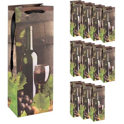 Idena 90414 Bolsas para Botellas de Vino, 10 Unidades en Negro, Bolsas de Regalo de 35 x 12,5 x 9 cm, Bolsas de Regalo para cumpleaños Idena 90414 Bolsas para Botellas de Vino, 10 Unidades en Negro, Bolsas de Regalo de 35 x 12,5 x 9 cm, Bolsas de Regalo para cumpleaños