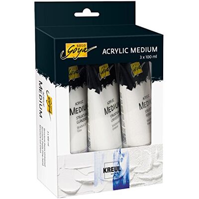KREUL 85930 Solo Goya Acrylic Medium Juego de 3 tubos de 100 ml de Acrylic Medium de pasta estructurada universal, pasta estructurada de arena fina y gel estructurado brillante KREUL 85930 Solo Goya Acrylic Medium Juego de 3 tubos de 100 ml de Acrylic Medium de pasta estructurada universal, pasta estructurada de arena fina y gel estructurado brillante