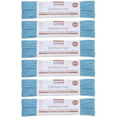 GLOREX Rafia Fina, Rayón, Light Blue, 6 x 20 m GLOREX Rafia Fina, Rayón, Light Blue, 6 x 20 m
