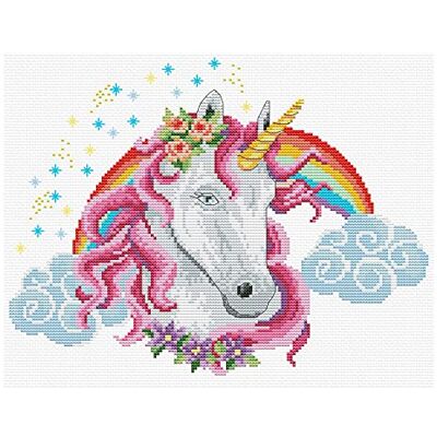 Pracht Creatives Hobby Ladybird Rainbow Unicorn Kit de punto de cruz (26,6 x 21 cm), diseño de unicornio arcoíris Pracht Creatives Hobby Ladybird Rainbow Unicorn Kit de punto de cruz (26,6 x 21 cm), diseño de unicornio arcoíris