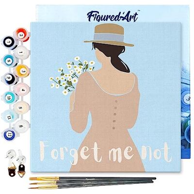 ART Mini Pintar por Números 20x20cm con marco para Adultos No me olvides Manualidades con pintura acrílica Kit Cuadro DIY completo ART Mini Pintar por Números 20x20cm con marco para Adultos No me olvides Manualidades con pintura acrílica Kit Cuadro DIY completo