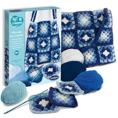 Sentosphère Sentosfera Mi bolsa de Patchwork Azul Ocio creativo Estuche para niños Initiation Crochet a partir de 10 años Granny Squares tendencia Lana suave Sentosphère Sentosfera Mi bolsa de Patchwork Azul Ocio creativo Estuche para niños Initiation Crochet a partir de 10 años Granny Squares tendencia Lana suave