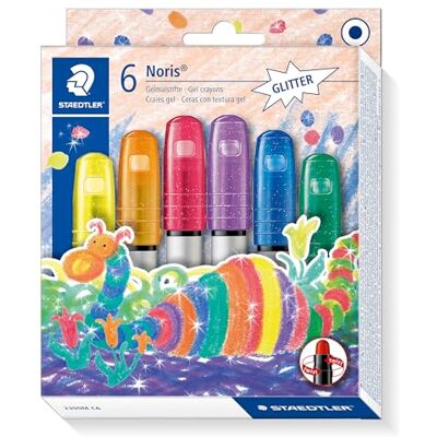 STAEDTLER Noris Club 2390M C6. Ceras con textura gel. Pack con 6 unidades de colores con purpurina variados. STAEDTLER Noris Club 2390M C6. Ceras con textura gel. Pack con 6 unidades de colores con purpurina variados.