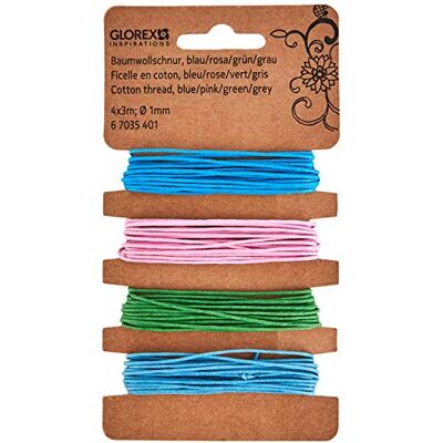 GLOREX Cordel de algodón, 4 x 3 m; diámetro 1 mm Verde/Gris/Beige/Marrón GLOREX Cordel de algodón, 4 x 3 m; diámetro 1 mm Verde/Gris/Beige/Marrón
