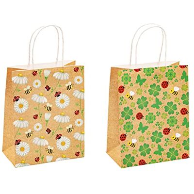 TSI 88013 Bolsas de regalo (papel de estraza de abejas/flores, 12 unidades, tamaño mediano (alto x ancho x profundidad x 23 x 18 x 10 cm) TSI 88013 Bolsas de regalo (papel de estraza de abejas/flores, 12 unidades, tamaño mediano (alto x ancho x profundidad x 23 x 18 x 10 cm)