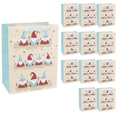 Idena Bolsas de regalo de Papá Noel, 12 unidades, 18 x 23 x 10 cm, bolsas de papel, bolsas de regalo, bolsas de Navidad Idena Bolsas de regalo de Papá Noel, 12 unidades, 18 x 23 x 10 cm, bolsas de papel, bolsas de regalo, bolsas de Navidad