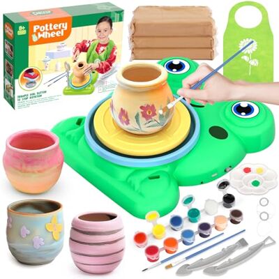 Mieryd Torno Alfarero Eléctrico para Niños de 3-10 Años Juguete Manualidades Kit Ceramica en Casa Escolar con Arcilla Secado al Aire Clay, Juego Infantiles Regalo de Artesanía para Principiantes Mieryd Torno Alfarero Eléctrico para Niños de 3-10 Años Juguete Manualidades Kit Ceramica en Casa Escolar con Arcilla Secado al Aire Clay, Juego Infantiles Regalo de Artesanía para Principiantes