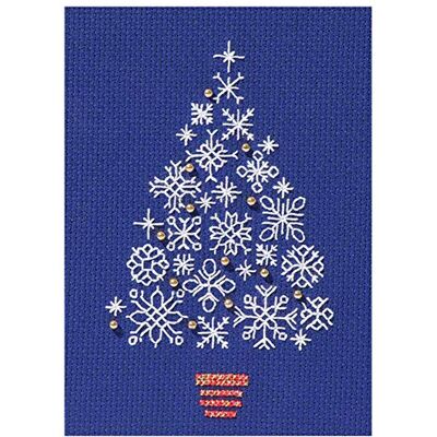 Bothy Threads Tarjeta de punto de cruz (9 x 13,3 cm), diseño de árbol de nieve Bothy Threads Tarjeta de punto de cruz (9 x 13,3 cm), diseño de árbol de nieve