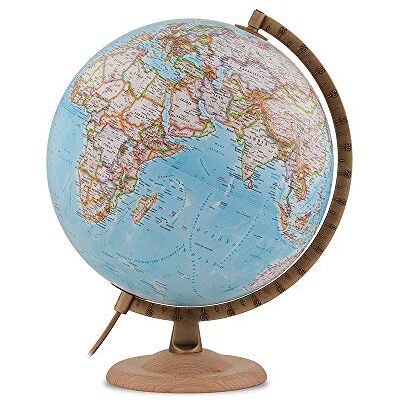 Tecnodidattica National Geographic Globo terráqueo de haya y metal, en Italiano, iluminado, 30 cm, color azul (Mapiberia ) Tecnodidattica National Geographic Globo terráqueo de haya y metal, en Italiano, iluminado, 30 cm, color azul (Mapiberia )