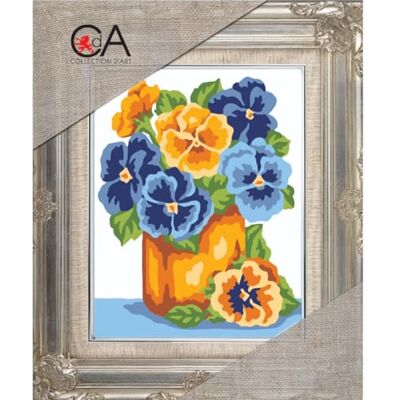 Collection d 'Art Flores en Amarillo, diseño de Pensamientos Cuenco Kit de Punto, 100% algodón, Multicolor, 20 x 25 x 0,1 cm Collection d 'Art Flores en Amarillo, diseño de Pensamientos Cuenco Kit de Punto, 100% algodón, Multicolor, 20 x 25 x 0,1 cm