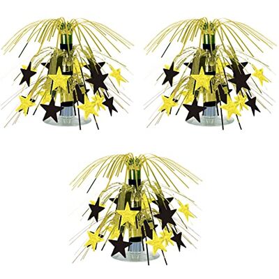 Beistle Star Mini Cascade Centros de mesa de 7.5 pulgadas (negro/dorado) Beistle Star Mini Cascade Centros de mesa de 7.5 pulgadas (negro/dorado)