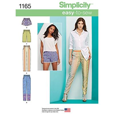 Simplicity (R5 14/16/18/20/22 "Pantalones Largo o Corto Pantalones de Mujer patrón de Costura para Simplicity (R5 14/16/18/20/22 "Pantalones Largo o Corto Pantalones de Mujer patrón de Costura para