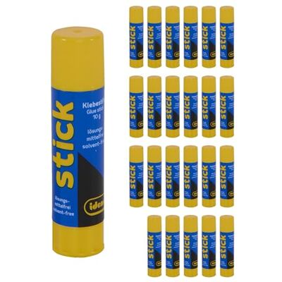 Idena 90250 Pegamento en barra, incoloro, 24 x 10 g, sin disolventes, adecuado para niños, para trabajos de arte y manualidades Idena 90250 Pegamento en barra, incoloro, 24 x 10 g, sin disolventes, adecuado para niños, para trabajos de arte y manualidades