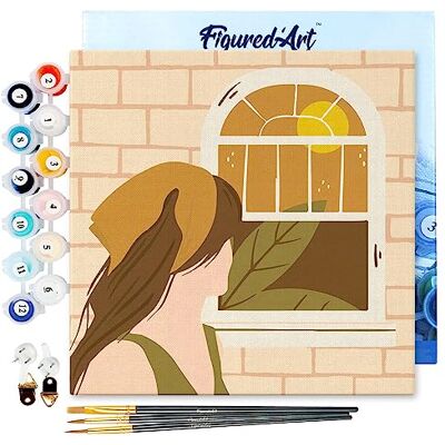 ART Mini Pintar por Números 20x20cm con marco para Adultos Bufanda Manualidades con pintura acrílica Kit Cuadro DIY completo ART Mini Pintar por Números 20x20cm con marco para Adultos Bufanda Manualidades con pintura acrílica Kit Cuadro DIY completo