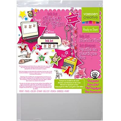 Creative Plástico retráctil imprimible, transparente, 250 hojas de inyección de tinta, 21 x 30 cm, impresión directa de diseños personalizados para proyectos de arte y manualidades Creative Plástico retráctil imprimible, transparente, 250 hojas de inyección de tinta, 21 x 30 cm, impresión directa de diseños personalizados para proyectos de arte y manualidades