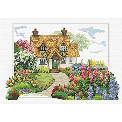 Pracht Creatives Hobby Ladybird Foxglove Cottage Kit de punto de cruz (45 x 32 cm), diseño de zorro Pracht Creatives Hobby Ladybird Foxglove Cottage Kit de punto de cruz (45 x 32 cm), diseño de zorro