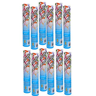 Ciao Set 12 Party Popper Tubos cañón despara confeti (30 cm), multicolor, Ciao Set 12 Party Popper Tubos cañón despara confeti (30 cm), multicolor,