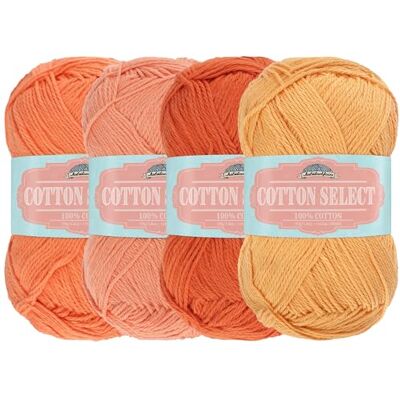 BambooMN JubileeYarn Cotton Select Hilo, peso deportivo, 50 g/madeja, tonos de naranja, 4 madejas BambooMN JubileeYarn Cotton Select Hilo, peso deportivo, 50 g/madeja, tonos de naranja, 4 madejas