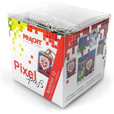 Pracht Creatives Hobby Pixel P90018-63501 Divertido set de manualidades 10, para diseñar 4 llaveros (medallones) para niños, sistema plug-in muy fácil, sin planchar ni pegar, piedras de plástico Pracht Creatives Hobby Pixel P90018-63501 Divertido set de manualidades 10, para diseñar 4 llaveros (medallones) para niños, sistema plug-in muy fácil, sin planchar ni pegar, piedras de plástico