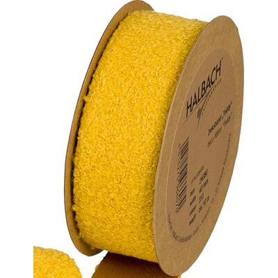 Halbach Seidenbänder Cinta decorativa de tela de peluche, ancho: 40 mm, longitud: 10 m, cinta de piel sintética para manualidades y coser, color: amarillo miel Halbach Seidenbänder Cinta decorativa de tela de peluche, ancho: 40 mm, longitud: 10 m, cinta de piel sintética para manualidades y coser, color: amarillo miel