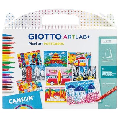 Giotto Set Creativo, ArtLab+ Postales Pixel Art, 120g, Caja de Cartón, 35 Unidades Giotto Set Creativo, ArtLab+ Postales Pixel Art, 120g, Caja de Cartón, 35 Unidades