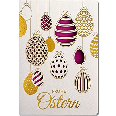 ART Tarjetas de Pascua exclusivas, cortadas con láser y chapadas en oro, inserciones de colores y sobres blancos en un juego de 10 unidades de 120 x 170 mm. ART Tarjetas de Pascua exclusivas, cortadas con láser y chapadas en oro, inserciones de colores y sobres blancos en un juego de 10 unidades de 120 x 170 mm.