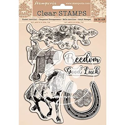 Stamperia International Acrylic Stamp Horses Sello acrílico-Caballos románticos, Varios, 14 x 18 cm Stamperia International Acrylic Stamp Horses Sello acrílico-Caballos románticos, Varios, 14 x 18 cm
