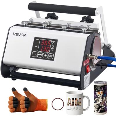 VEVOR Prensa de Calor para Tazas Máx. de 887 mL Prensa Térmica para Vasos, con Cinta Guantes Control de Temperatura Temporizador, Máquina de Impresión para Vasos de Vidrio Cerámica Acero Inoxidable VEVOR Prensa de Calor para Tazas Máx. de 887 mL Prensa Térmica para Vasos, con Cinta Guantes Control de Temperatura Temporizador, Máquina de Impresión para Vasos de Vidrio Cerámica Acero Inoxidable
