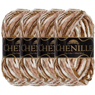 BambooMN JubileeYarn Hilo de chenilla, grosor medio, 100 g/madeja, Lemuria, terciopelo multicolor jaspeado, 4 madejas BambooMN JubileeYarn Hilo de chenilla, grosor medio, 100 g/madeja, Lemuria, terciopelo multicolor jaspeado, 4 madejas