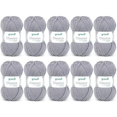 Gründl Classico Lana gruesa 10 ovillos de 50 g, Antracita Lana gruesa para tejer y ganchillo Hilo de punto suave y agradable para la piel 50 % lana merino, 50 % poliacrílico Gründl Classico Lana gruesa 10 ovillos de 50 g, Antracita Lana gruesa para tejer y ganchillo Hilo de punto suave y agradable para la piel 50 % lana merino, 50 % poliacrílico