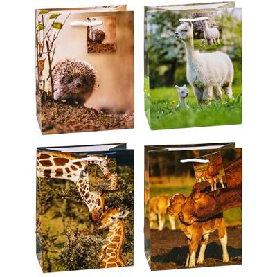 TSI Bolsas de regalo (tamaño mediano, 4 modelos), diseño con motivos infantiles TSI Bolsas de regalo (tamaño mediano, 4 modelos), diseño con motivos infantiles