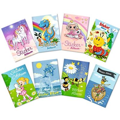 HERMA Álbum de pegatinas en blanco para coleccionar, surtido A5, 8 unidades, libro de pegatinas recubierto de papel de silicona para despegar y reutilizar las pegatinas, en blanco, álbum de HERMA Álbum de pegatinas en blanco para coleccionar, surtido A5, 8 unidades, libro de pegatinas recubierto de papel de silicona para despegar y reutilizar las pegatinas, en blanco, álbum de