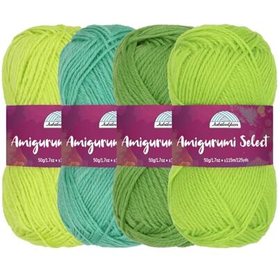 BambooMN JubileeYarn Amigurumi Select Hilo acrílico para bebé, tonos de verde, 4 madejas BambooMN JubileeYarn Amigurumi Select Hilo acrílico para bebé, tonos de verde, 4 madejas