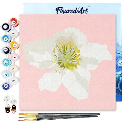 Mini pintura por número adulto 20 x 20 cm con marco de flor de rosa mosqueta – Kit de ocio creativo DIY número de arte completo Mini pintura por número adulto 20 x 20 cm con marco de flor de rosa mosqueta – Kit de ocio creativo DIY número de arte completo