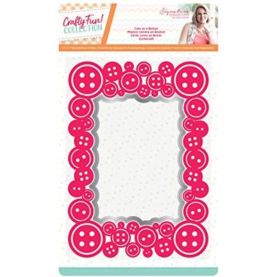 Sara Signature Crafty Fun-Carpeta para Cortar y Grabar (5 x 7 cm), diseño de botón, 12,7 x 17,8 cm Sara Signature Crafty Fun-Carpeta para Cortar y Grabar (5 x 7 cm), diseño de botón, 12,7 x 17,8 cm