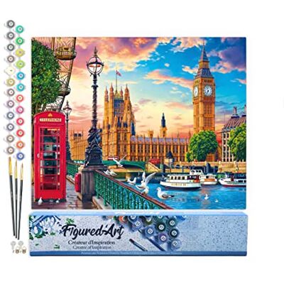 ART Pintar por Numeros Adultos Londres en la primavera Manualidades pintura acrilica Kit Cuadro DIY completo 40x50cm sin bastidor ART Pintar por Numeros Adultos Londres en la primavera Manualidades pintura acrilica Kit Cuadro DIY completo 40x50cm sin bastidor