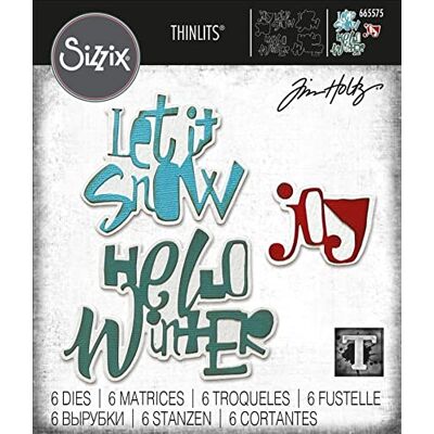 Sizzix Juego de Troqueles Thinlits, 6 Unidades, Palabras Festivas de Tim Holtz, , Acero al Carbono, Mutlicolor, One Size Sizzix Juego de Troqueles Thinlits, 6 Unidades, Palabras Festivas de Tim Holtz, , Acero al Carbono, Mutlicolor, One Size