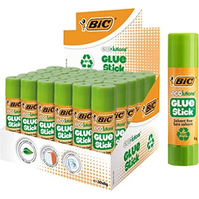 BIC ECOlutions Barras de Pegamento – 8 g, Caja de 30 unidades BIC ECOlutions Barras de Pegamento – 8 g, Caja de 30 unidades