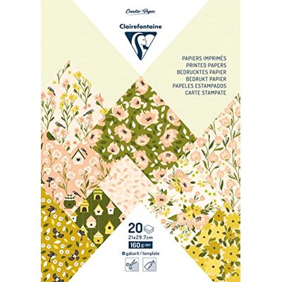 Clairefontaine Papel con Patrones de Primavera Multicolor A4 - Pack de 20 Hojas Clairefontaine Papel con Patrones de Primavera Multicolor A4 - Pack de 20 Hojas
