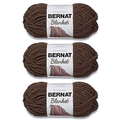Bernat Blanket Taupe Ovillo de lana para manta, paquete de 3 unidades de 150 g, poliéster, #6, superesponjoso, 108 yardas, tejido de punto/ganchillo, color gris pardo Bernat Blanket Taupe Ovillo de lana para manta, paquete de 3 unidades de 150 g, poliéster, #6, superesponjoso, 108 yardas, tejido de punto/ganchillo, color gris pardo